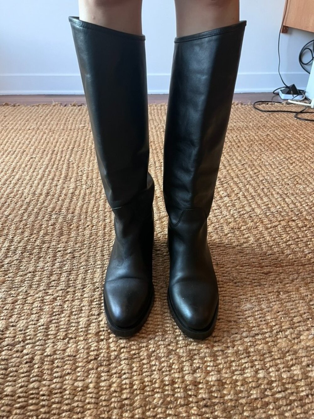 LEATHER KNEE HIGH BOOTS